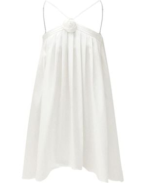 NUAJE NUAJE Lily Rosette Silk Mini Dress - White