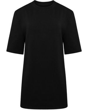 Mandragora Oversized Cotton Dress With Detachable Shoulder Pads– Raya - Black