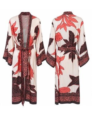 LOVEIST STORE Sahara Luxury Silky Satin Kimono - Red