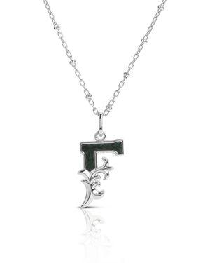 Kasun Solid F Initial Necklace With Marble - Metallic