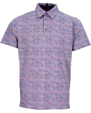 lords of harlech Pietro Flower Field Polo Shirt - Purple