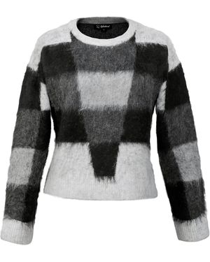 Smart and Joy Check Pattern Oversize Jumper - Black