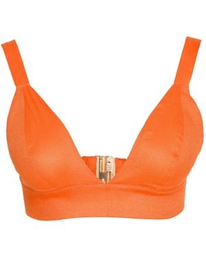 Ofuure Linen Azure Bra Top - Orange