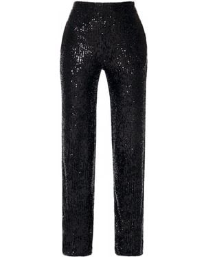 AGGI by HALEWSKI Luca Obsidian High Waist Sequin Trousers - Black