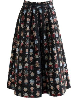 Louche Pasadena Beetlejuice Midi Skirt - Black