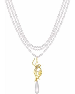 Retro Chic Lily Of The Valley Necklace - Metallic