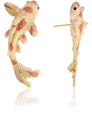 Milou Jewelry Neutrals Koi Fish Earrings - Metallic