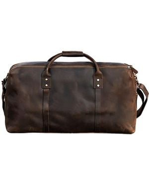 Touri Genuine Leather Oversized Travel Bag - Brown