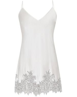 Avenue 8 Silk Lace Mini Slip Dress - White