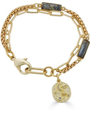 Loni Paul Jewelry Two Strand Labradorite Baguette Bracelet - Metallic