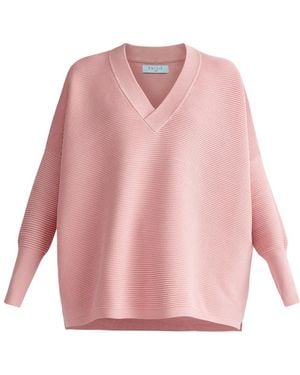 Paisie V-neck Ribbed Jumper In Pink