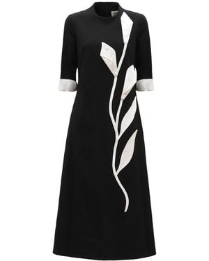 Julia Allert Art-Inspired Semi-Fitted Three-Quarter Sleeveless Dress - Black