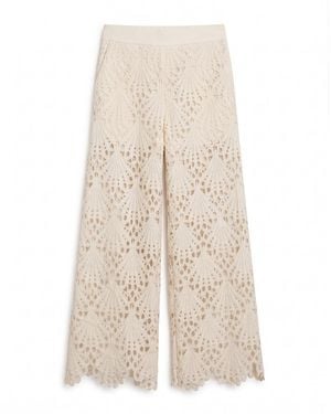 Tantra Spain Sl Neutrals Cropped Guipure Trousers With Pockets Ecru - Natural