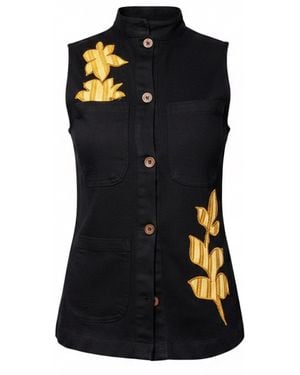 Up-fuse Patchwork Vest- Honeycomb - Black
