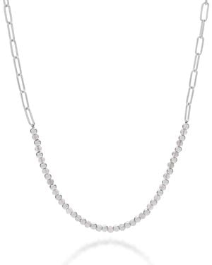 Nellou Jewellery Labradorite Gem Shine Necklace Sterling - Metallic