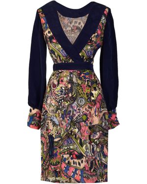 Sarvin Long Sleeve Mini Dress - Blue
