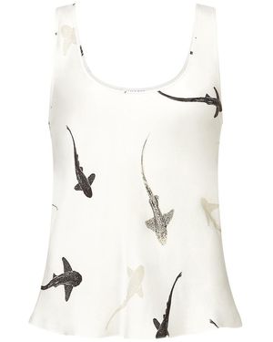 Lily Rou Silk Mara Camisole Tank Top - White