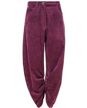 Mandragora Loose Cut Corduroy Pants Barro Raspberry - Purple