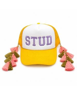 Julia Clancey Stud Lilac Chacha Trucker Cap - Yellow