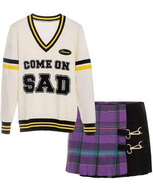 Come on Sad Sweater With Jack Skirt Mini - Multicolor