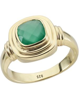 Auree California Cushion Onyx Vermeil Ring - Metallic