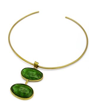 Lala Salama Glass Drop Choker - Green