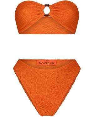 Maison Tangerine Santorini Crinkle Swimsuit Bikini - Orange