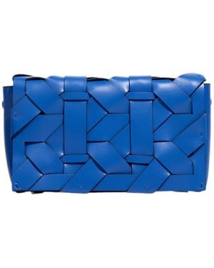 The Bag Icon The Zenobia Woven Clutch - Blue