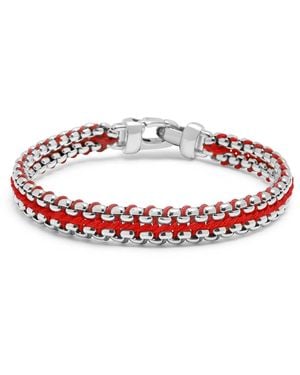 Nialaya Woven Box Chain Bracelet - Red