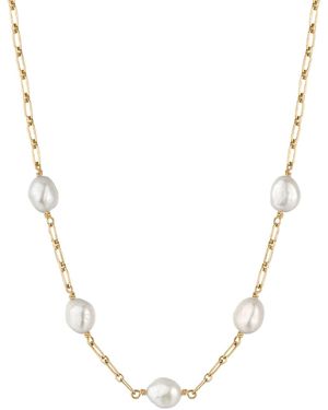 Katy Faye Lana Pearl Necklace - Metallic