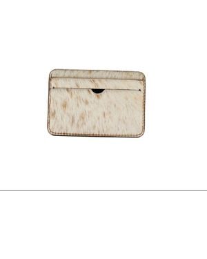 godi. Hair-On Hide Leather Cardholder – Slim Cowhide Wallet - Natural