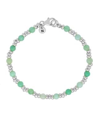 Nellou Jewellery Gem Chrysoprase Bracelet Birthstone May Sterling - Blue
