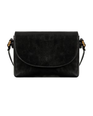 Time Resistance Leather Cross Body Bag For - Black