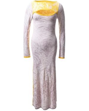 Fully Fashioning Jayleen Jacquard Maxi Dress - Purple