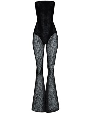 Vestiaire d'un Oiseau Libre Lace Flared Jumpsuit - Black