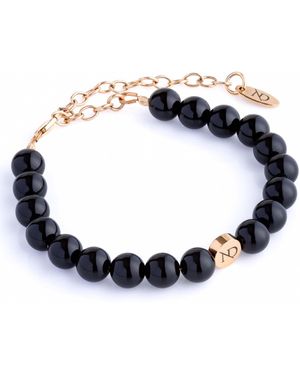 N'damus London Adjustable Onyx Gemstone Bracelet & Chain - Blue