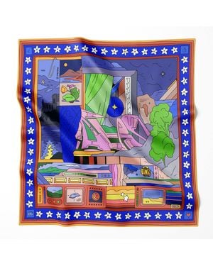 Pauser Silk Scarf - Blue
