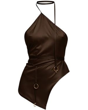 The Ethos Studio Thalassa Wrap-Top - Brown