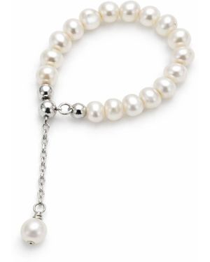 Pearl Code Floween Round Pearl Ring, Adjustable Chain - White