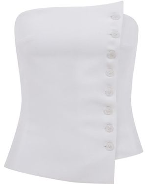 NAZLI CEREN Odyle Crepe Bustier - White