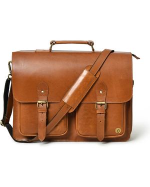 Dötch Leather Madan Leather Messenger Laptop Bag - Brown