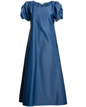 Bianca Popp Puff Dress With Wrinkled Shoulders - Blue