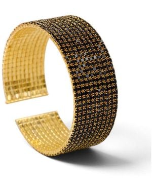 Saachi Crystal Row Cuff Bracelet - Metallic