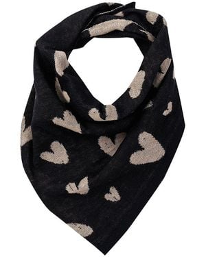 Mohair&Angora Mohair Foulard Hearts - Black