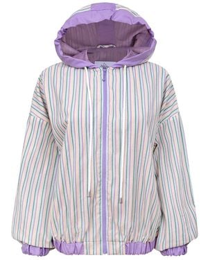 blonde gone rogue Bonfire Bomber Light Spring Jacket, Upcycled Cotton - Purple