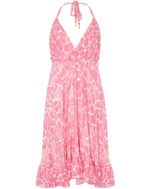 Sophia Alexia Candy Pebbles Mini Silk Ibiza Dress - Pink