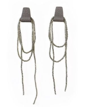WAIWAI Neutrals Bliss Beaded Dangle Earrings - Metallic
