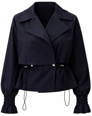 Exquise Regular Fit Shirt Collar Cotton Jacket - Blue
