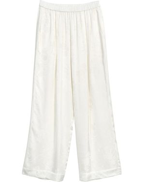 Lost Pattern Beach Blossom Wide-Leg Trousers - White