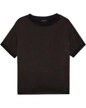 The Summer Edit Cloe Silk T-Shirt - Black